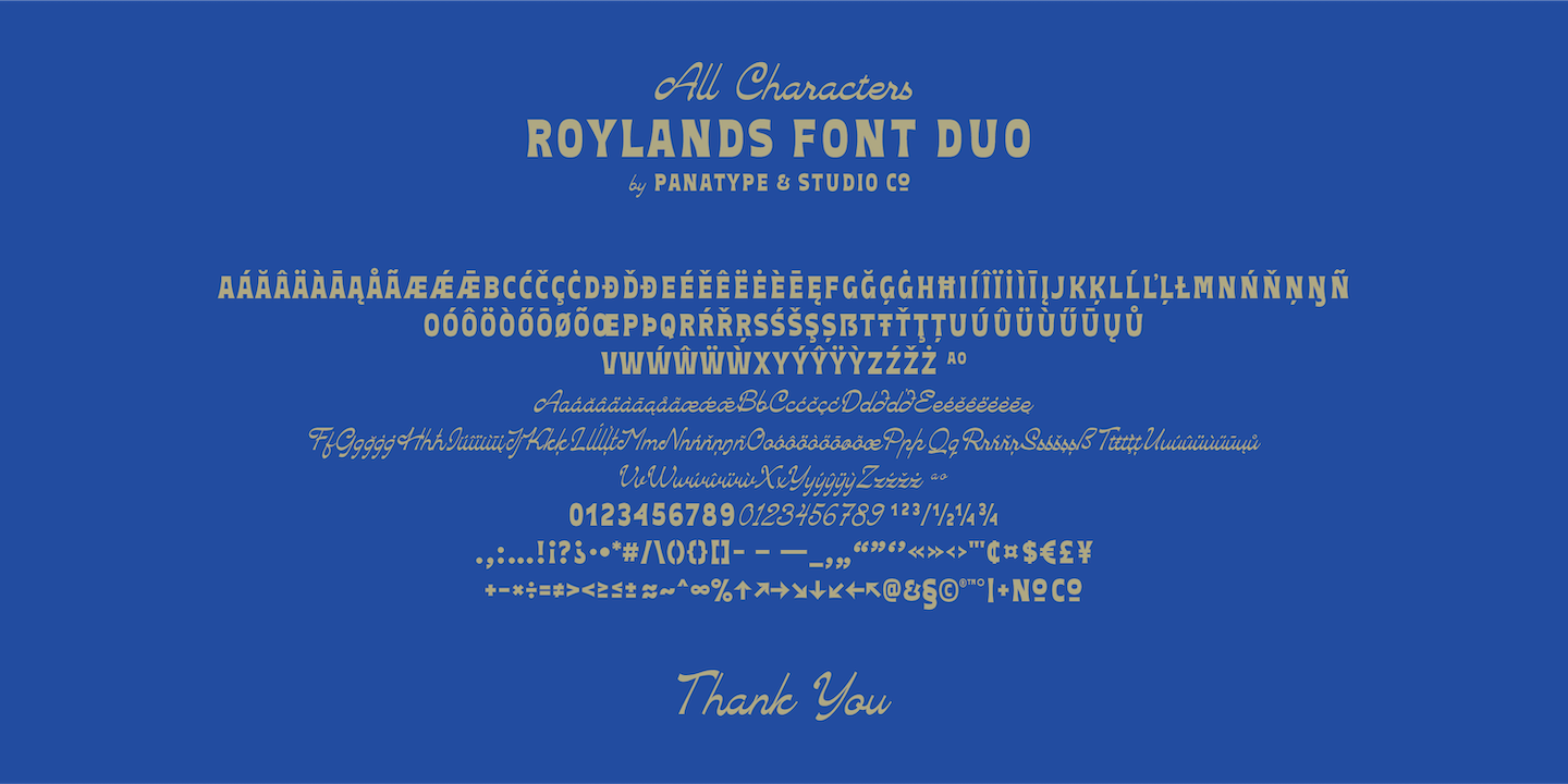 Пример шрифта Roylands Font Duo Sans